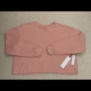 Cropped Pink Crewneck Sweater